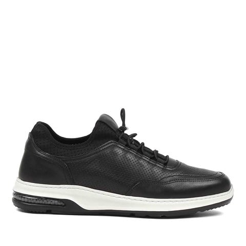 Erkek Siyah Deri Sneaker