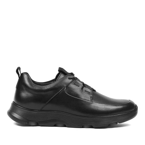 Celal Gültekin Erkek Siyah Deri Sneaker