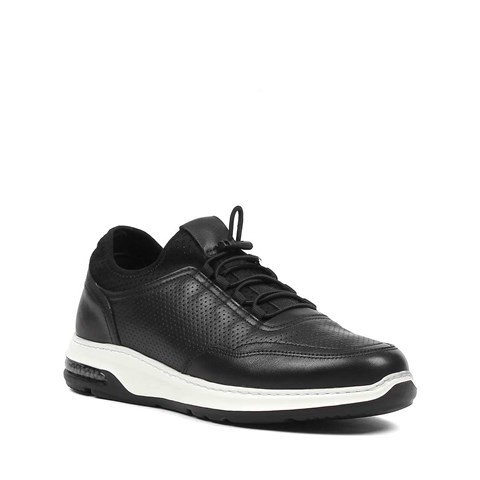 Erkek Siyah Deri Sneaker