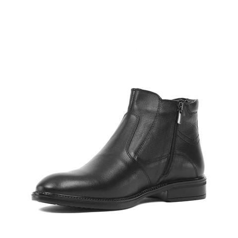 Erkek Siyah Fermuarlı Deri Bot