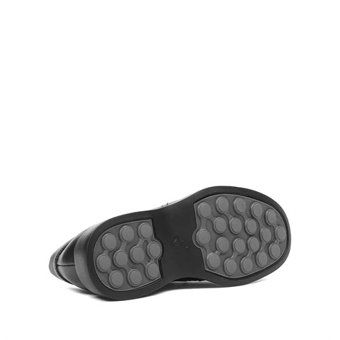 Erkek Siyah Kalın Tabanlı Deri Ayakkabı