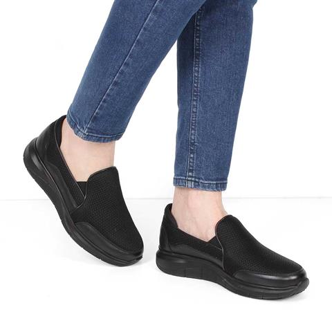 Erkek Siyah Kalın Tabanlı Deri Ayakkabı