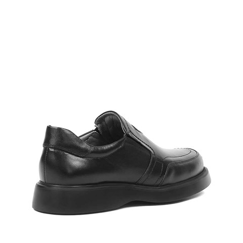 Erkek Siyah Kalın Tabanlı Deri Ayakkabı