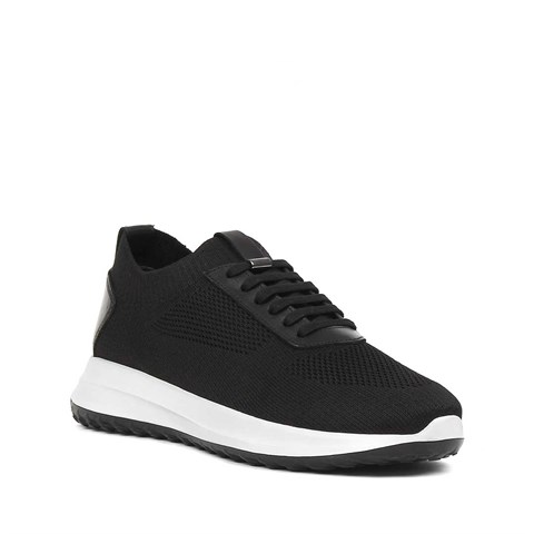 Erkek Siyah Kalın Tabanlı Deri Sneaker