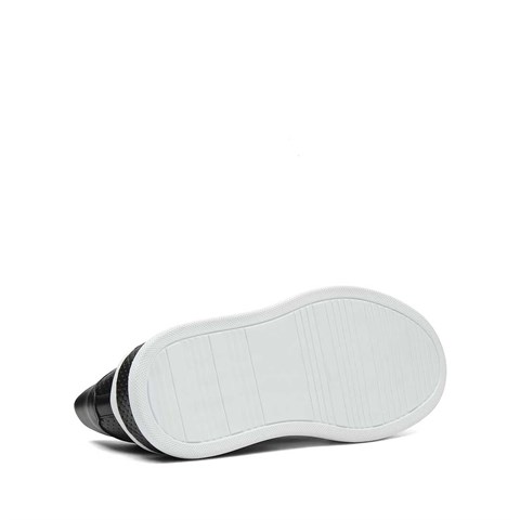 Erkek Siyah Kalın Tabanlı Deri Sneaker