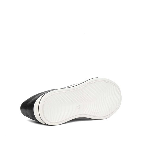 Erkek Siyah Kalın Tabanlı Deri Sneaker