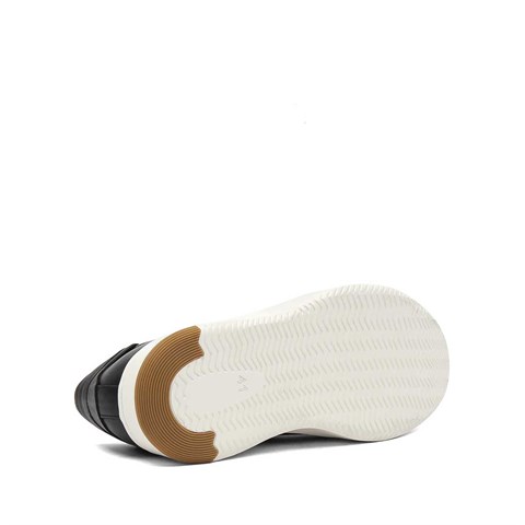 Erkek Siyah Kalın Tabanlı Deri Sneaker