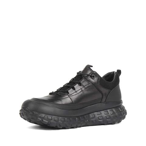 Erkek Siyah Kalın Tabanlı Deri Sneaker