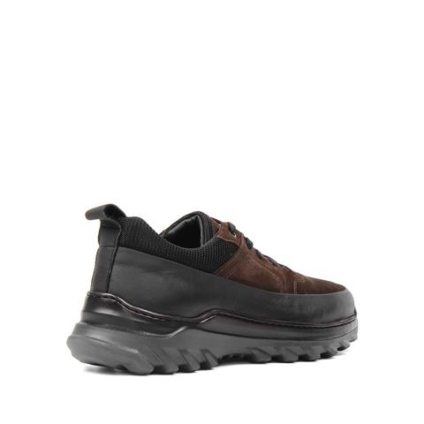 Erkek Kahverengi Kalın Tabanlı Nubuk Deri Ayakkabı