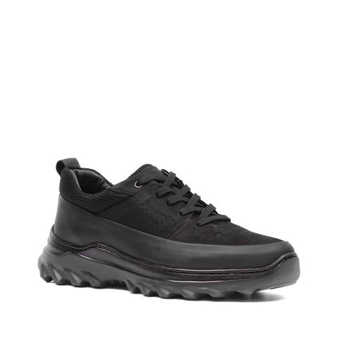 Erkek Siyah Kalın Tabanlı Nubuk Deri Ayakkabı