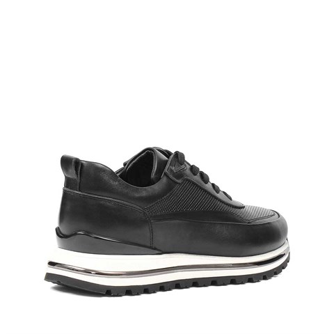 Erkek Siyah Kalın Tabanlı Sneaker