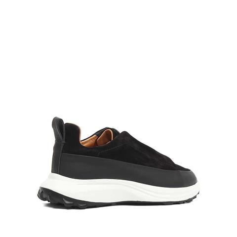 Erkek Siyah Kalın Tabanlı Süet Deri Sneaker
