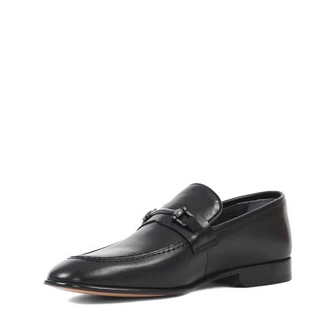 Erkek Siyah Kösele Deri Loafer