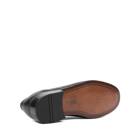 Erkek Siyah Kösele Taban Deri Loafer