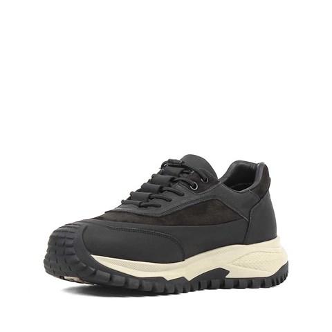 Erkek Siyah Nubuk Deri Sneaker