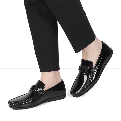 Erkek Siyah Rugan Deri Loafer