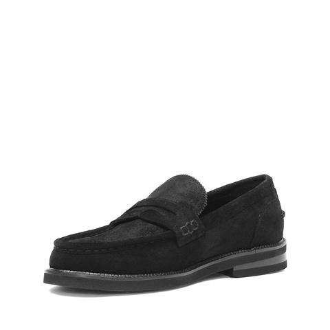 Erkek Siyah Süet Deri Loafer