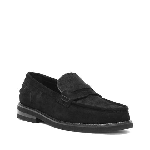 Erkek Siyah Süet Deri Loafer