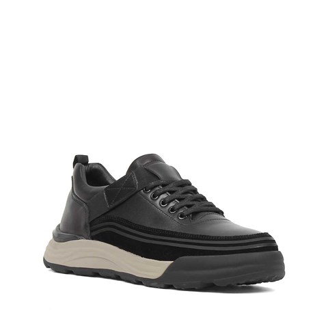 Erkek Siyah Süet Deri Sneaker