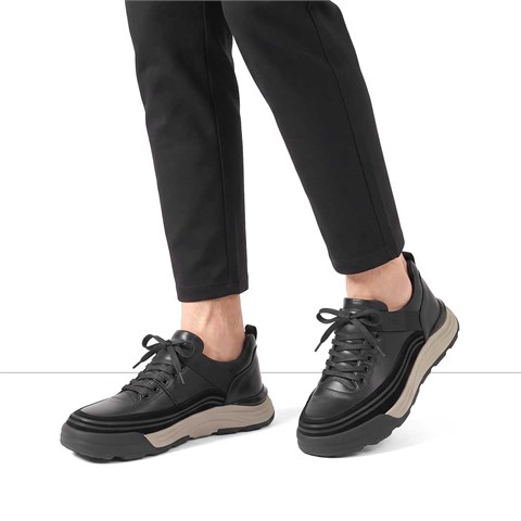 Erkek Siyah Süet Deri Sneaker