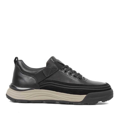 Erkek Siyah Süet Deri Sneaker