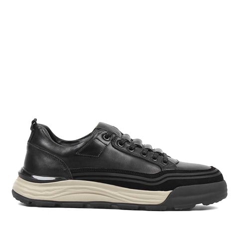 Celal Gültekin Erkek Siyah Süet Deri Sneaker