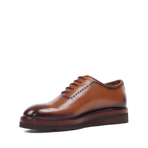 Erkek Taba Bağcıklı Deri Klasik Ayakkabı