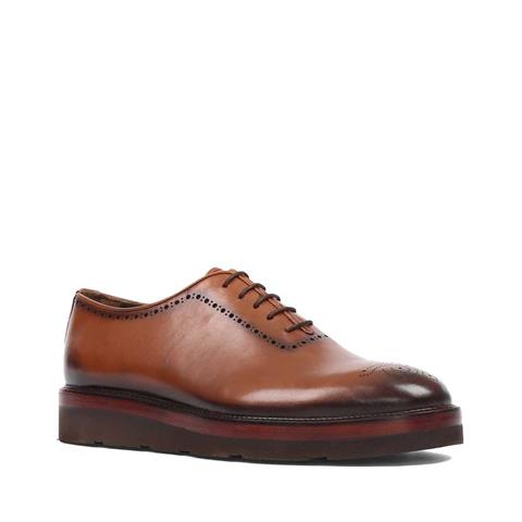 Erkek Taba Bağcıklı Deri Klasik Ayakkabı