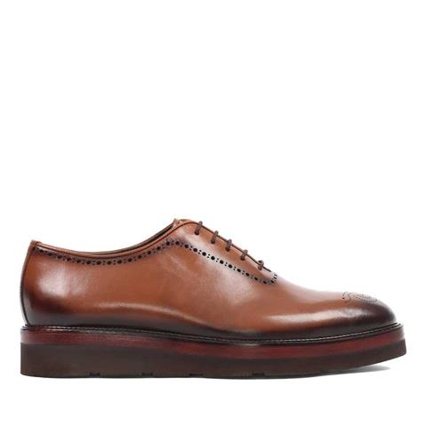 Erkek Taba Bağcıklı Deri Klasik Ayakkabı