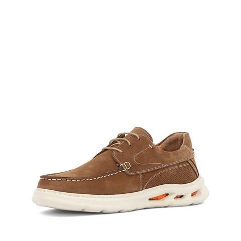 Erkek Taba Bağcıklı Kalın Tabanlı Nubuk Deri Sneaker