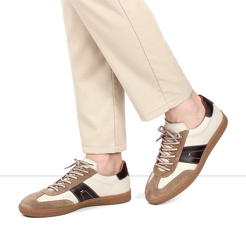 Erkek Taba Bağcıklı Süet Deri Sneaker