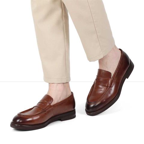 Erkek Taba Deri Loafer