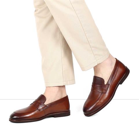 Erkek Taba Deri Loafer