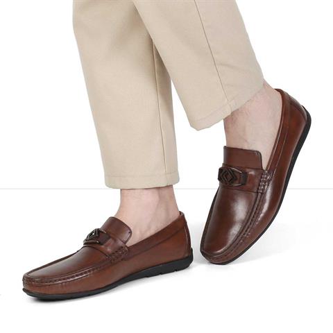 Erkek Taba Deri Loafer