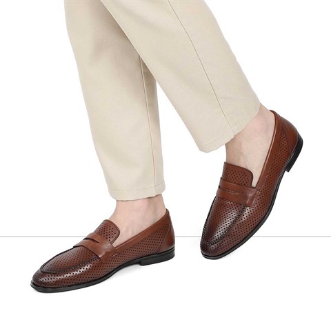 Erkek Taba Deri Loafer
