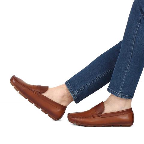 Erkek Taba Deri Loafer