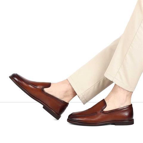 Erkek Taba Deri Loafer