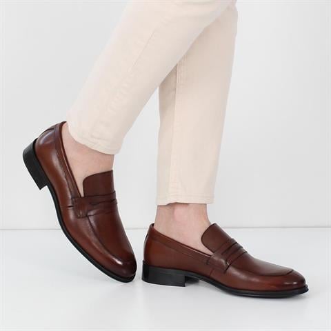 Erkek Taba Deri Loafer