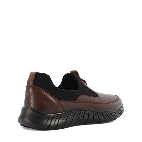 Erkek Taba Kalın Tabanlı Deri Günlük Ayakkabı