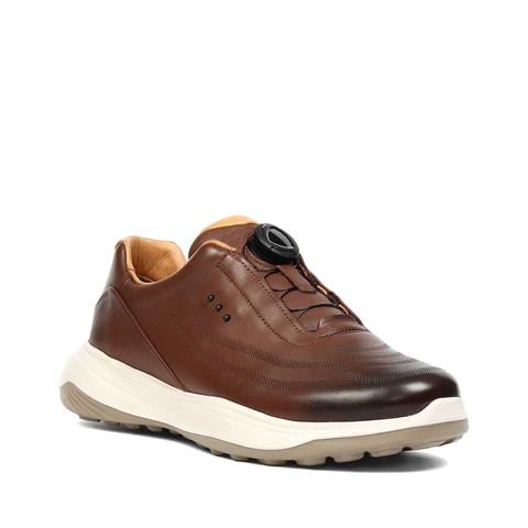 Erkek Taba Kalın Tabanlı Deri Sneaker