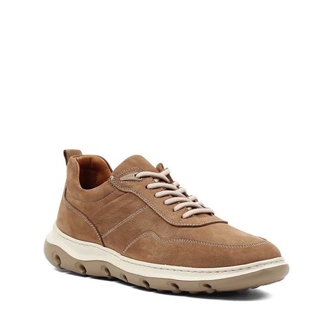 Erkek Taba Kalın Tabanlı Nubuk Deri Sneaker