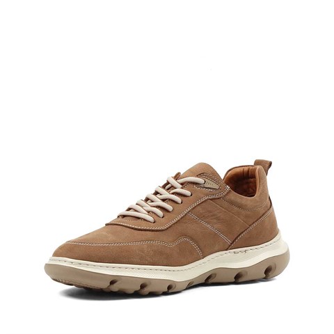 Erkek Taba Kalın Tabanlı Nubuk Deri Sneaker