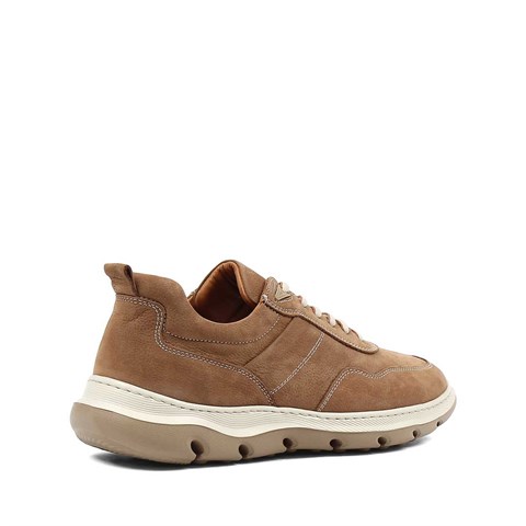 Erkek Taba Kalın Tabanlı Nubuk Deri Sneaker