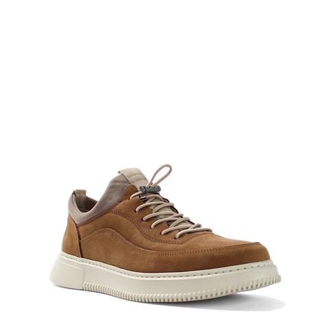 Erkek Taba Kalın Tabanlı Nubuk Deri Sneaker