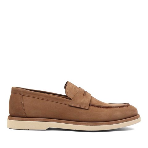 Erkek Taba Nubuk Deri Loafer