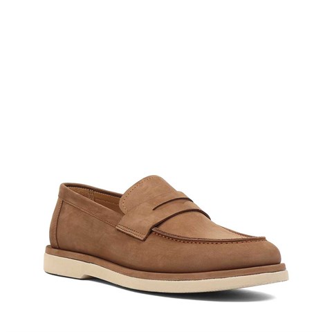 Erkek Taba Nubuk Deri Loafer