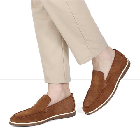 Erkek Taba Süet Deri Loafer