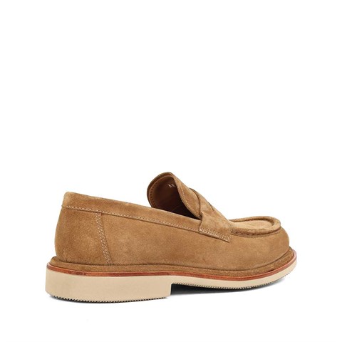 Erkek Taba Süet Deri Loafer