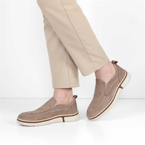 Erkek Vizon Kalın Tabanlı Nubuk Deri Günlük Ayakkabı