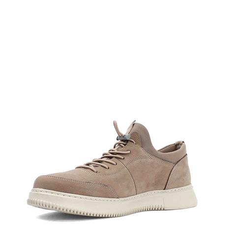 Erkek Vizon Kalın Tabanlı Nubuk Deri Sneaker